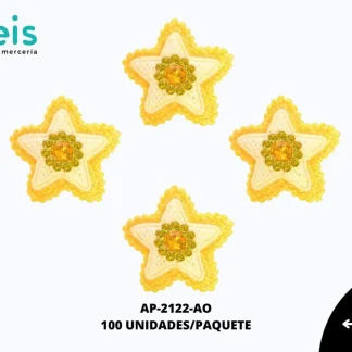 APLICACION YUTE PIEDRA ESTRELLA REF: DP-0070 AMARILLO 100 U/PQT