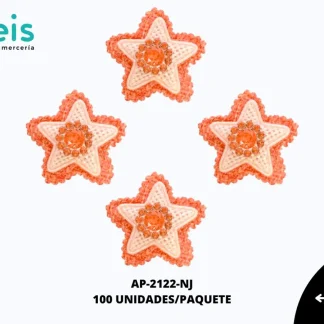 APLICACION YUTE PIEDRA ESTRELLA REF: DP-0070 NARANJA 100 U/PQT