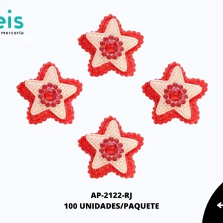 APLICACION YUTE PIEDRA ESTRELLA REF: DP-0070 ROJO 100 U/PQT