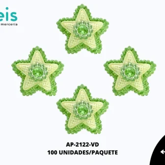 APLICACION YUTE PIEDRA ESTRELLA REF: DP-0070 VERDE 100 U/PQT