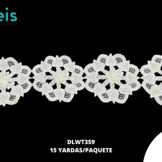 GUIPIUR SEDA DE LECHE 3D DLWT359 BLANCO 9.5 CM 15 YARDAS/PAQUETE