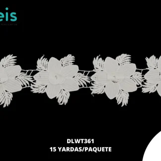 GUIPIUR SEDA DE LECHE 3D DLWT361 BLANCO 10 CM 15 YARDAS/PAQUETE
