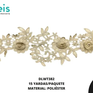 GUIPIUR BORDADO 3D DLWT382 DORADO 11 CM 15 YARDAS/PAQUETE