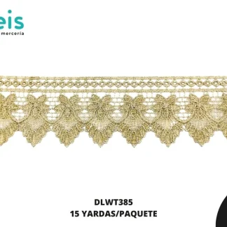 GUIPIUR BORDADO PLANO DLWT385 DORADO 6 CM 15 YARDAS/PAQUETE