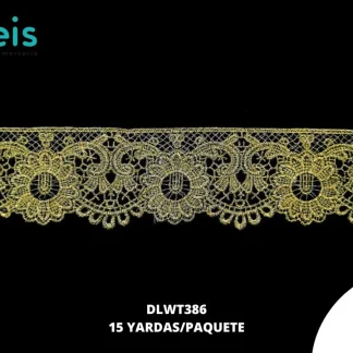 GUIPIUR BORDADO PLANO DLWT386 DORADO 6 CM 15 YARDAS/PAQUETE
