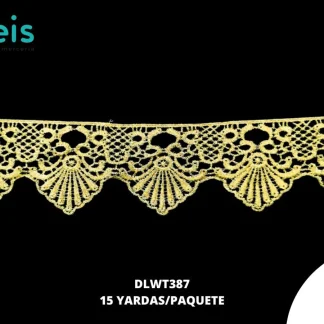 GUIPIUR BORDADO PLANO DLWT387 DORADO 6 CM 15 YARDAS/PAQUETE