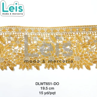 GUIPIUR BORDADO DECORADO DLWT651-DO DORADO 19.5 CM 15 YARDAS/PAQUETE