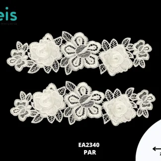 APLICACIONES EN PAR 3D SEDA DE LECHE EA2340 29cmX8cm BLANCO