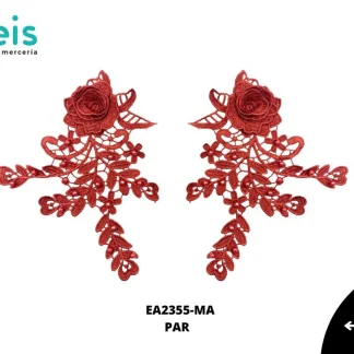 APLICACIONES EN PAR COLOR POLIESTER BRILLOSO 3D EA2355-MA 16cmX21cm MAMEY