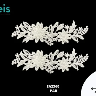 APLICACIONES EN PAR 3D SEDA DE LECHE EA2360 27cmX9cm BLANCO
