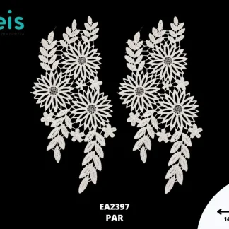 APLICACIONES EN PAR PLANOS POLIESTER BRILLOSO EA2397 30.5cmX14.5cm BLANCO