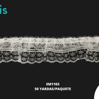 GUIPIUR SEDA DE LECHE TUL EM1103 BLANCO 5 CM 50 YARDAS/PAQUETE