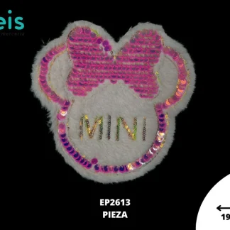 PARCHES LENTEJUELA PELUCHE MINNIE EP2613 19cmX19cm