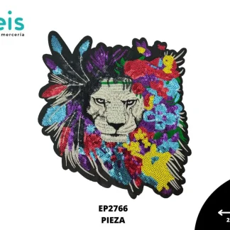 PARCHES LENTEJUELA LEON EP2766 23cmX26cm MULTICOLOR