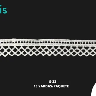 GUIPIUR SEDA DE LECHE PLANO G-33 BLANCO 1.9 CM 60 YARDAS/PAQUETE