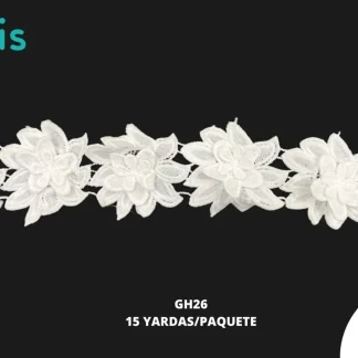 GUIPIUR SEDA DE LECHE 3D GH26 BLANCO 7 CM 15 YARDAS/PAQUETE