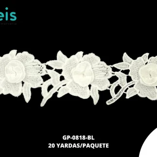 GUIPIUR SEDA DE LECHE 3D GP-0818-BL BLANCO 6 CM 20 YARDAS/PAQUETE
