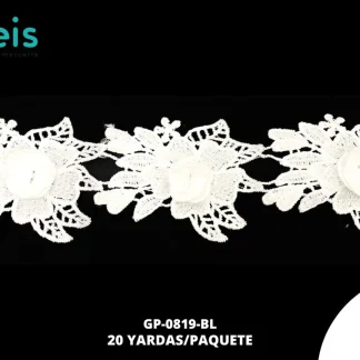 GUIPIUR SEDA DE LECHE 3D GP-0819-BL BLANCO 6 CM 20 YARDAS/PAQUETE