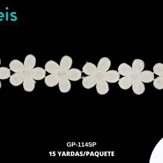 GUIPIUR SEDA DE LECHE PLANO GP-114SP BLANCO 3.5 CM 150 YARDAS/PAQUETE