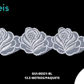 GUIPIUR SEDA DE LECHE TUL GUI-00321-BL BLANCO 5 CM 15 YARDAS/PAQUETE
