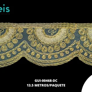 GUIPIUR BORDADO PLANO GUI-00468-DC DORADO 9.5 CM 15 YARDAS/PAQUETE