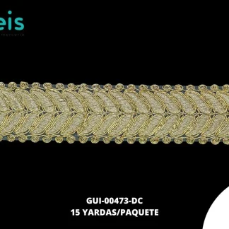 GUIPIUR BORDADO PLANO GUI-00473-DC DORADO 5 CM 15 YARDAS/PAQUETE