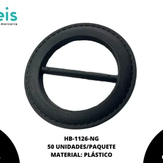 HEBILLA REDONDA 53MM NEGRO 50 U/PQT