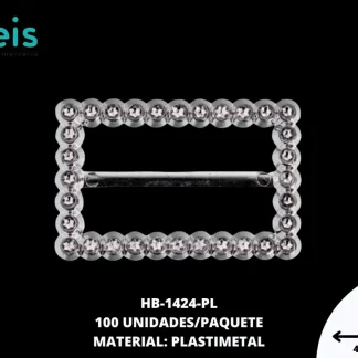 HEBILLA RECTANGULAR REF: 850 PLATA 100 U/PAQUETE