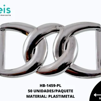 HEBILLA RECTANGULAR 40MM REF: B-0167 PLATA 50 U/PAQUETE