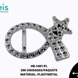 HEBILLA PLASTICA FIGURA COMETA 10MM REF: B-0766 PLATA 200 U/PAQUETE