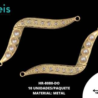 HERRAJE METALICO PERLA 104MM REF: SH-2 DORADO 10 U/PQT