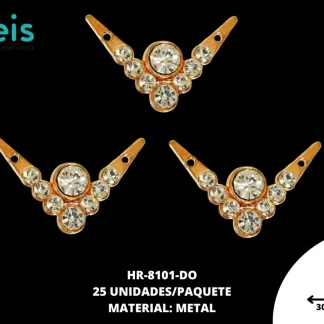 HERRAJE METAL DECORADO V 30X19mm REF: HMV600 DORADO 25 U/PQT