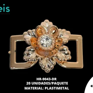 HERRAJE METALIZADO FLOR 38X25MM REF: WAN-4 DORADO ROSADO