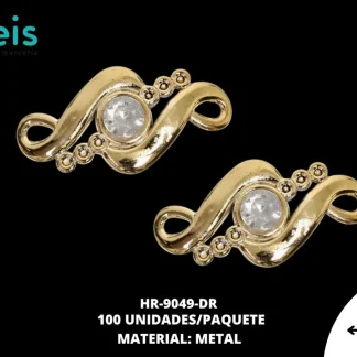 HERRAJE METALIZADO S PIEDRA 43X22MM REF: A11 DORADO ROSADO