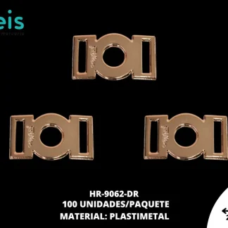 HERRAJE METALIZADO RED 24X14MM REF: H14 100U/PQT DORADO ROSADO