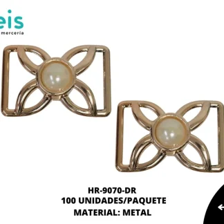 HERRAJE METALIZADO FLOR PERLA 31X27MM REF:8105 DR