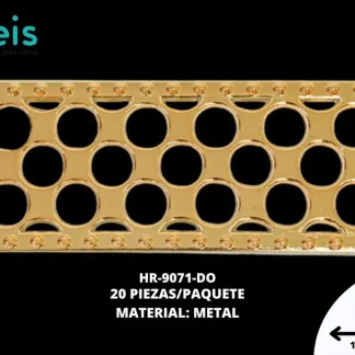 HERRAJE METALIZADO RECT14.5X3.2CM REF:TPU-200 DORADO 20/PQT