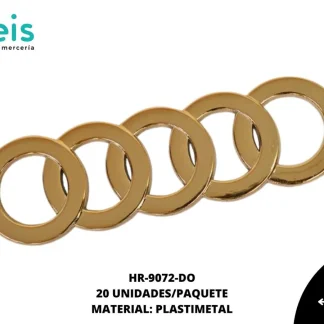 HERRAJE METALIZADO CIRCULOS 9X2.7 CM REF: TPU-201 DORADO 20 U/PQT