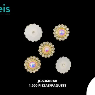 REMACHES PLASTICO FLOR JC-536DRAB 20mm 1,000 PZ/PQT DORADO AB