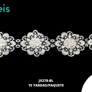 GUIPIUR SEDA DE LECHE 3D JX278-BL BLANCO 8.5 CM 15 YARDAS/PAQUETE