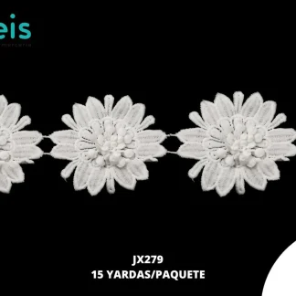 GUIPIUR SEDA DE LECHE 3D JX279 BLANCO 8 CM 15 YARDAS/PAQUETE