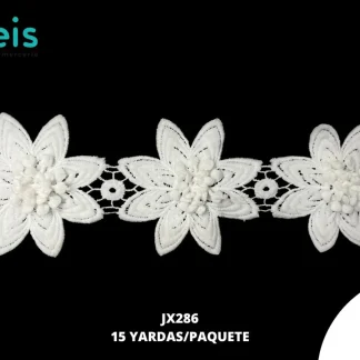 GUIPIUR SEDA DE LECHE 3D JX286 BLANCO 9 CM 15 YARDAS/PAQUETE