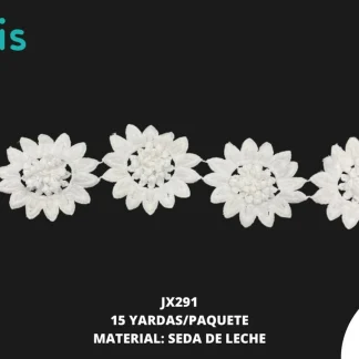 GUIPIUR SEDA DE LECHE 3D JX291 BLANCO 8.5 CM 15 YARDAS/PAQUETE