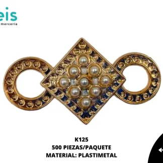 HERRAJEPLASTIMETAL PERLA 60MM REF: K125 500U/BOLSA DORADO