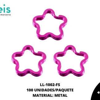 ARGOLLA METAL LLAV FLOR REF: #3 FUCSIA 100U/PQT