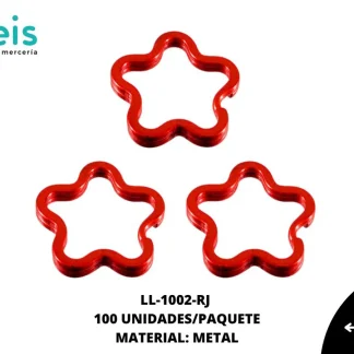 ARGOLLA METAL LLAVERO FLOR REF: #3 ROJO 100U/PQT