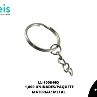ARGOLLA LLAVERO METAL LISO C/CADENA REF:SL015 NIQUEL 1000U/PQT