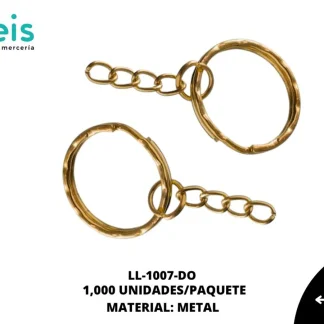 ARGOLLA LLAVERO METAL GRAB C/CADENA REF:SL013 DORADO 1000U/PQT