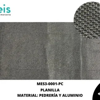 MESH 3 PIEDRA 3MM MES3-0001-PC 1.20mtsX45cm PLATA/CRISTAL