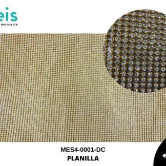 MESH 4 PIEDRA 4MM MES4-0001-DC 1.60mtsX40cm DORADO/CRISTAL